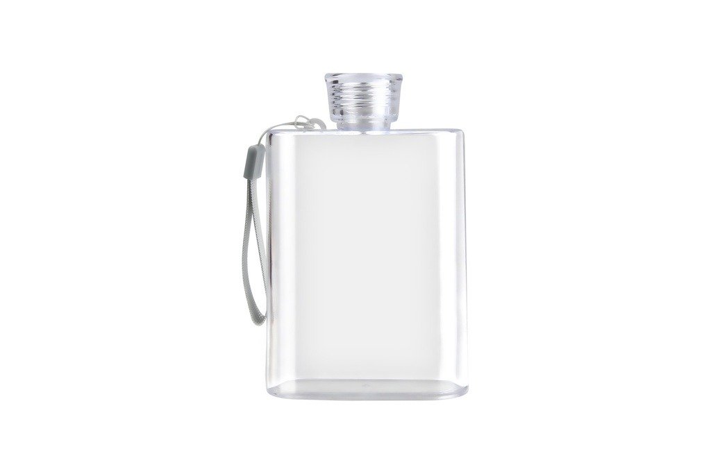 350ml portable drink bottle with nylon strap and custom print surface- White