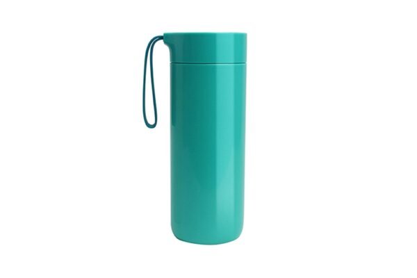 400ml vacuum suction flask with spill-proof base and silicone strap by ARTIART BUTTERFLY- Green