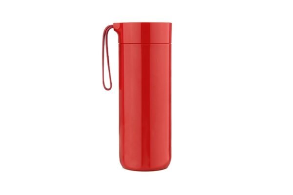 400ml vacuum suction flask with spill-proof base and silicone strap by ARTIART BUTTERFLY-Red