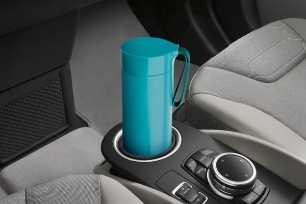 400ml vacuum suction flask with spill-proof base and silicone strap by ARTIART BUTTERFLY- in car view
