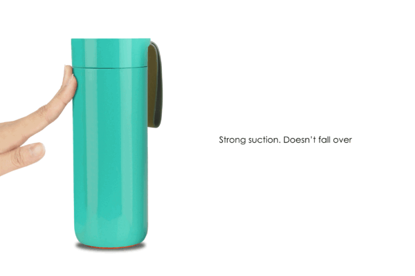400ml vacuum suction flask with spill-proof base and silicone strap by ARTIART BUTTERFLY- suction