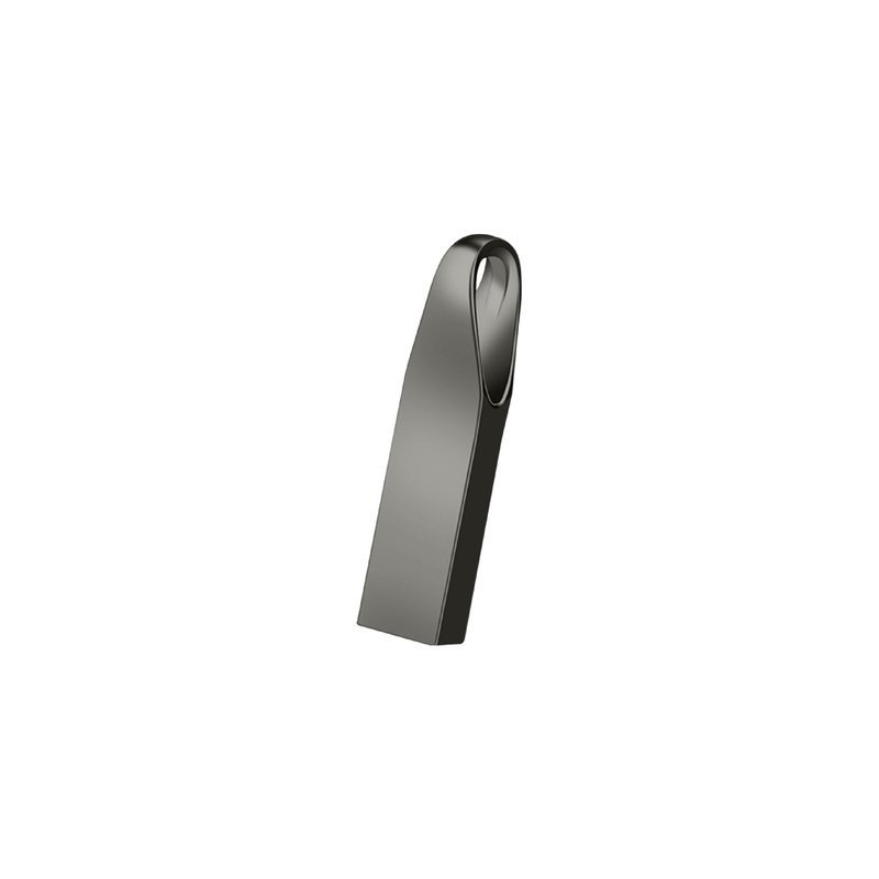 Gun metal plug USB flash drive with custom logo option - top