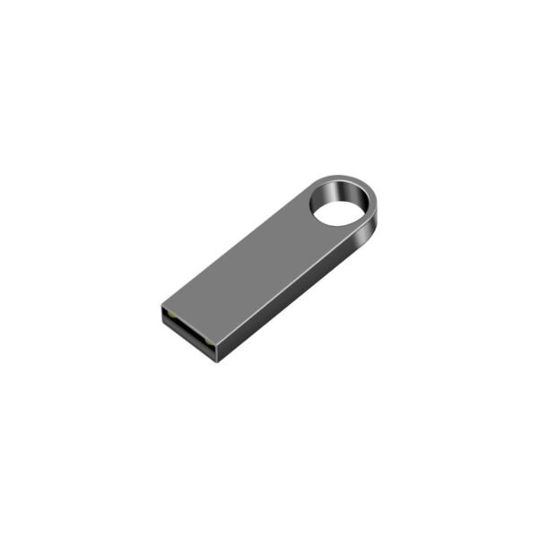 Compact gun metal plug USB flash drive with custom logo option - top view