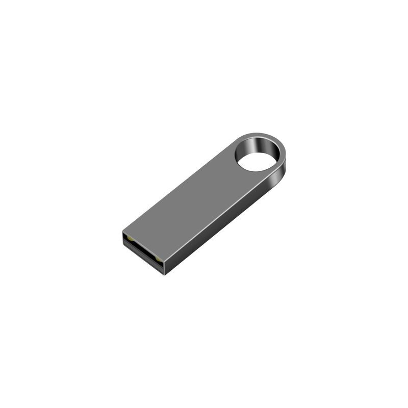 Compact gun metal plug USB flash drive with custom logo option - top view