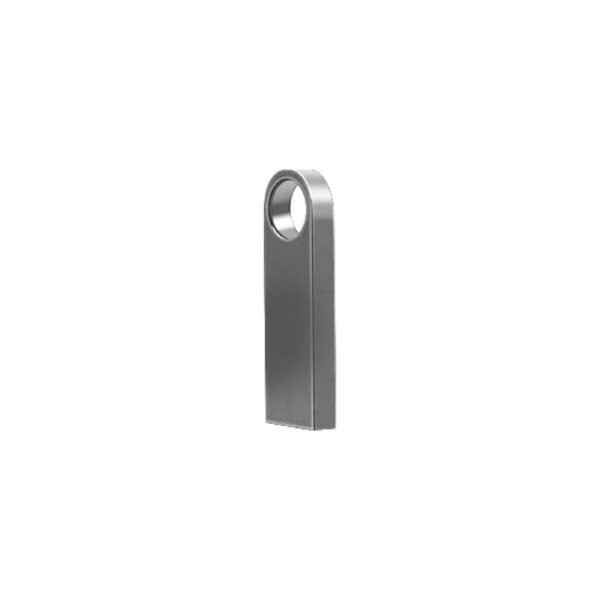 Compact gun metal plug USB flash drive with custom logo option - side