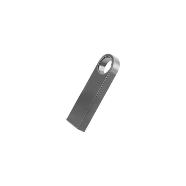 Compact gun metal plug USB flash drive with custom logo option - back