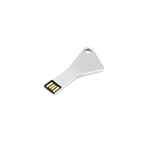 Silver key USB drive MT022A with flat alloy design and 3-year chip warranty