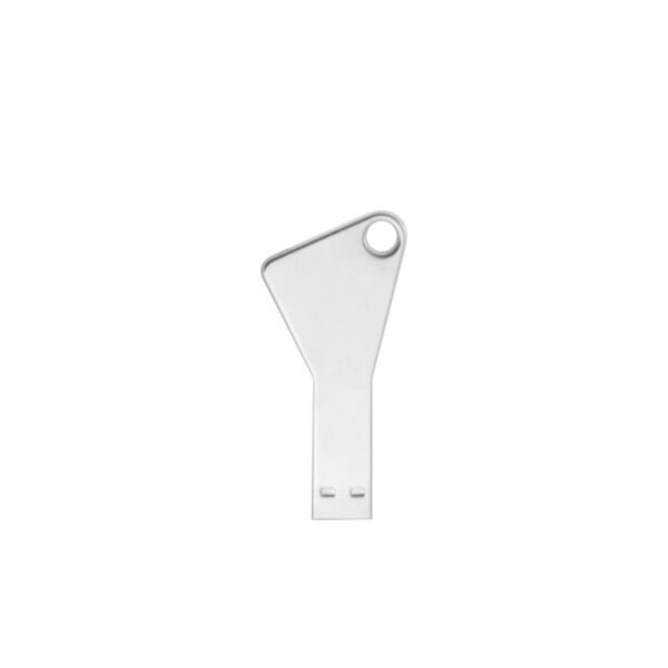 Silver key USB drive MT022A with flat alloy design and 3-year chip warranty - printing area