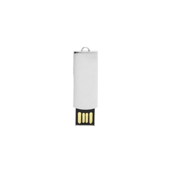 Silver rotating USB drive MT035B with alloy body and 3-year chip warranty - top