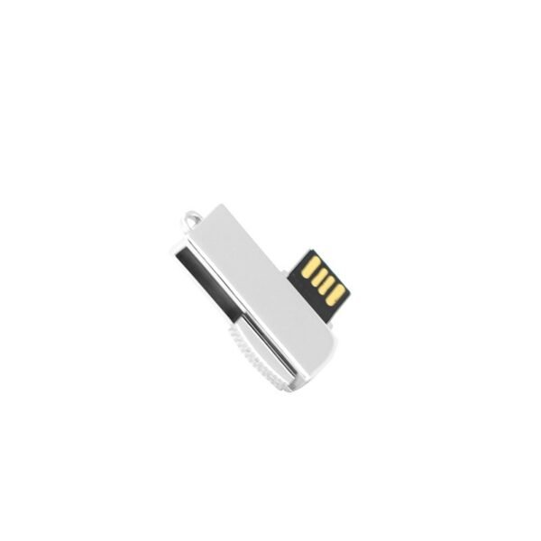 Silver rotating USB drive MT035B with alloy body and 3-year chip warranty - open