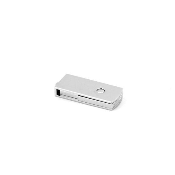 Silver rotating USB drive MT035B with alloy body and 3-year chip warranty - close