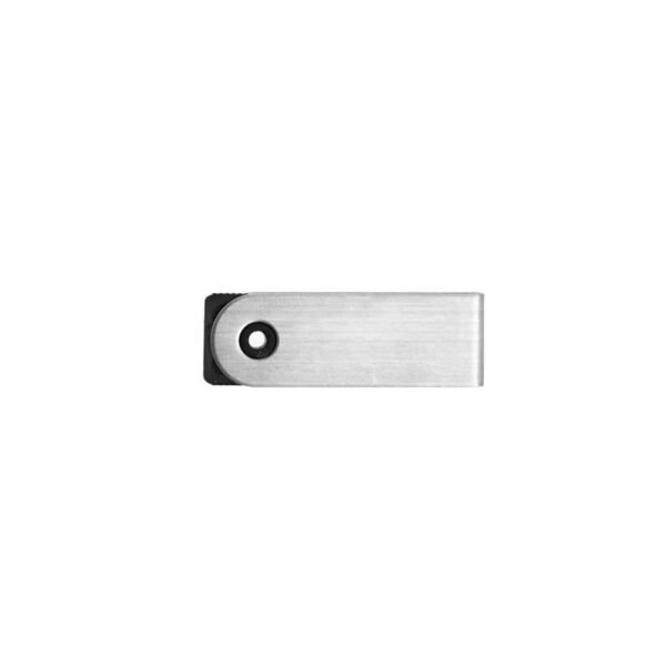 Silver swivel USB drive MT039A with chain and 3-year memory chip warranty - close