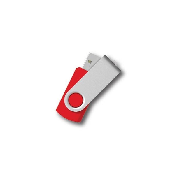 Swivel USB drive MT046A with silver clip in red – 3-year warranty