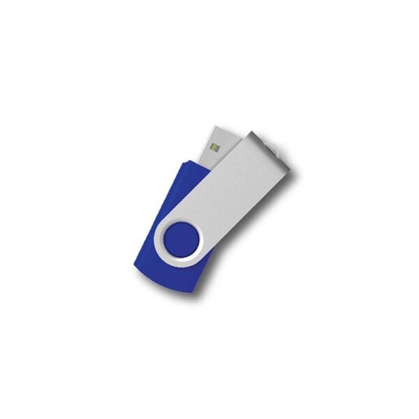 Swivel USB drive MT046A with silver clip in blue – 3-year warranty