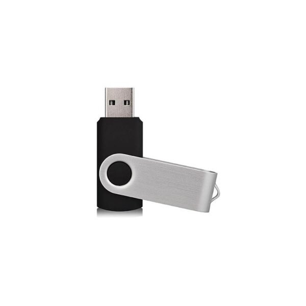 Swivel USB drive MT046A with silver clip in black, blue, or red – 3-year warranty - open