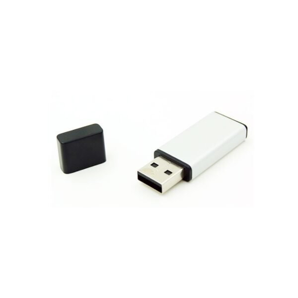 Silver USB drive MT055A with aluminium metal cap and 3-year warranty - top