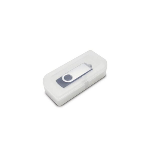 Silver USB drive MT055A with aluminium metal cap and 3-year warranty - packaging