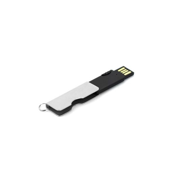 Silver swing USB drive MT066B with alloy-plastic body and 3-year chip warranty - open flat
