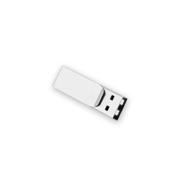 Sleek silver USB drive MT077B with alloy body and 3-year chip warranty - top