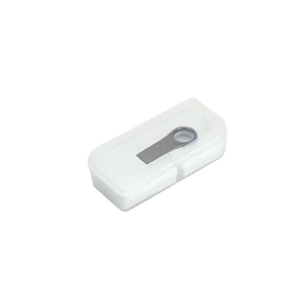 Gun metal compact USB drive MT112A with silver dot design and 3-year warranty - packaging