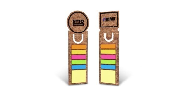 S100 MATILDA cork bookmark with sticky notes and colorful page markers- with logo