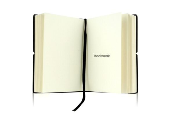 Pocket journal with dotted pages and elastic strap in soft PU cover- bookmark