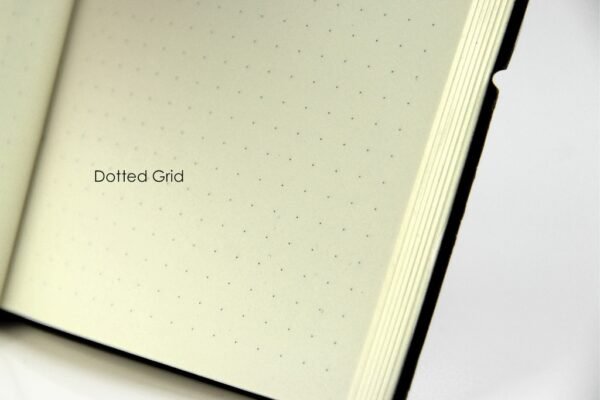 Pocket journal with dotted pages and elastic strap in soft PU cover- dotted grid