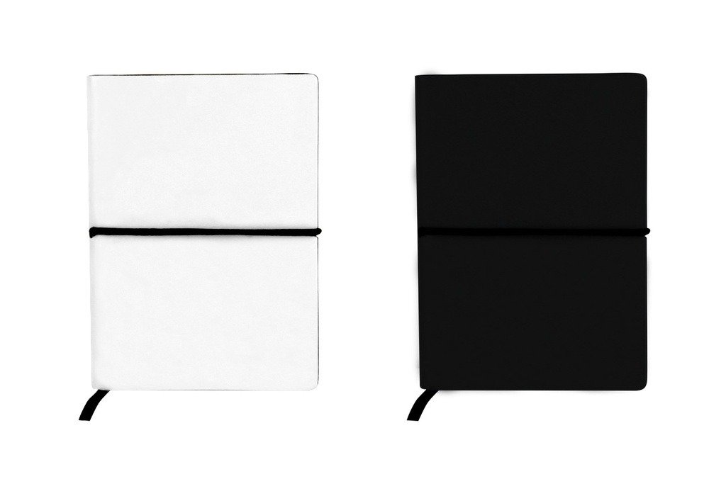 Pocket journal with dotted pages and elastic strap in soft PU cover- front view