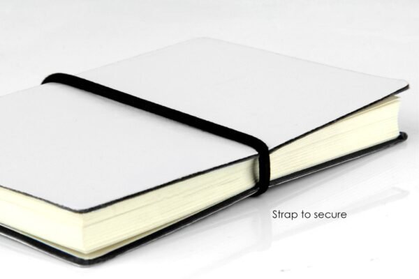 Pocket journal with dotted pages and elastic strap in soft PU cover- Strap