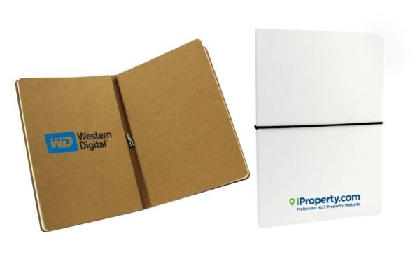 Dual paper notebook with lined and dotted pages in cardboard cover- Inner