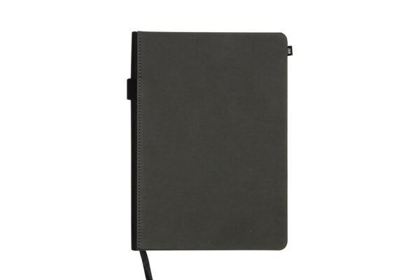 Infinity planner with pen loop and calendar pages in PU leather cover- Black