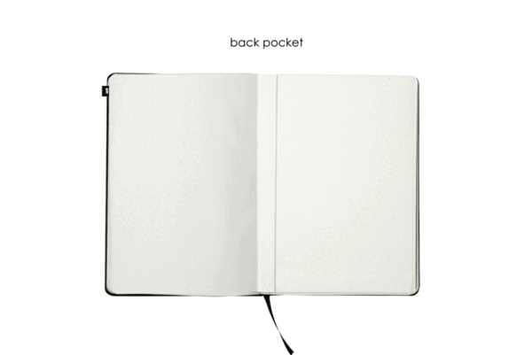 Infinity planner with pen loop and calendar pages in PU leather cover- Back pocket