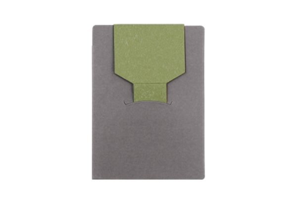 S145 BEETLE eco sticky note set with pads and page markers in compact notepad- Green