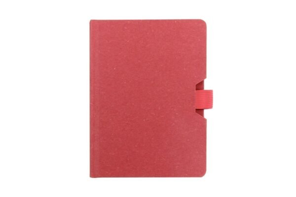 Eco notebook with pen loop and hard cover in compact design- Red