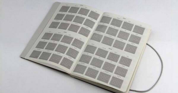 Eco infinity planner with habit tracker and calendar in recycled greyboard cover- inner 3