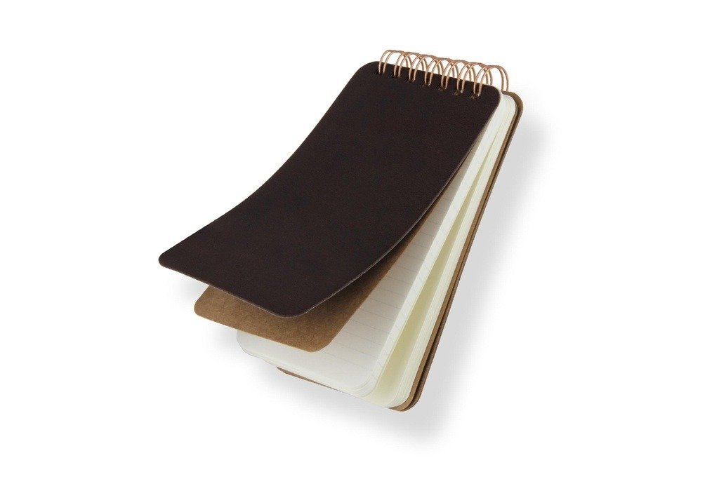 S150 OLIVER vegan leather notepad with 100 lined and plain pages- Brown