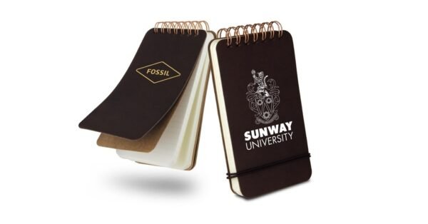 S150 OLIVER vegan leather notepad with 100 lined and plain pages- with logo