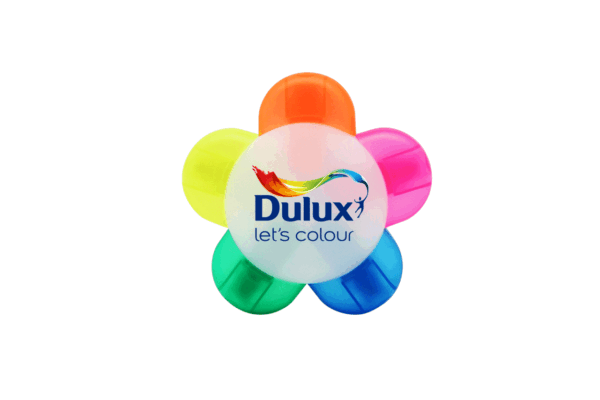 S35 PENTA flower shaped highlighter with five vibrant ink colors- with logo