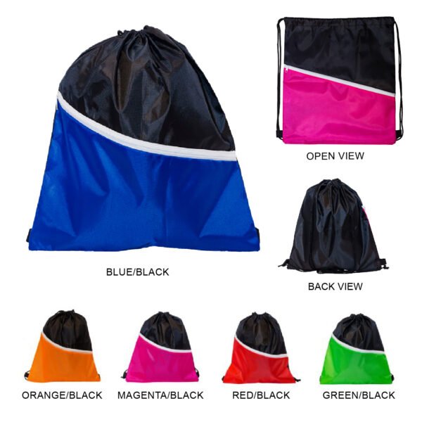 Encloud drawstring bag SL12 in assorted colours with 2 compartments