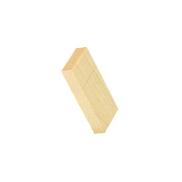 Light brown wooden USB drive WD008A with eco-style recyclable box - side