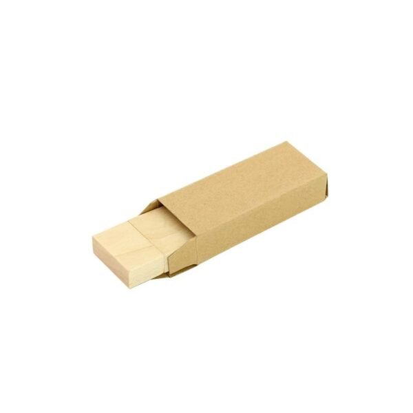 Light brown wooden USB drive WD008A with eco-style recyclable box - packaging