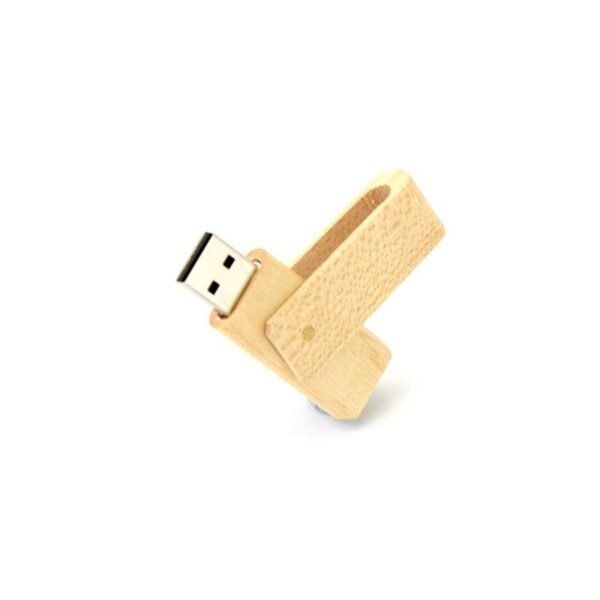 Mini wood swivel drive in eco-friendly light brown design - side view