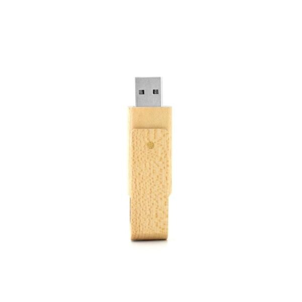 Mini wood swivel drive in eco-friendly light brown design - top view