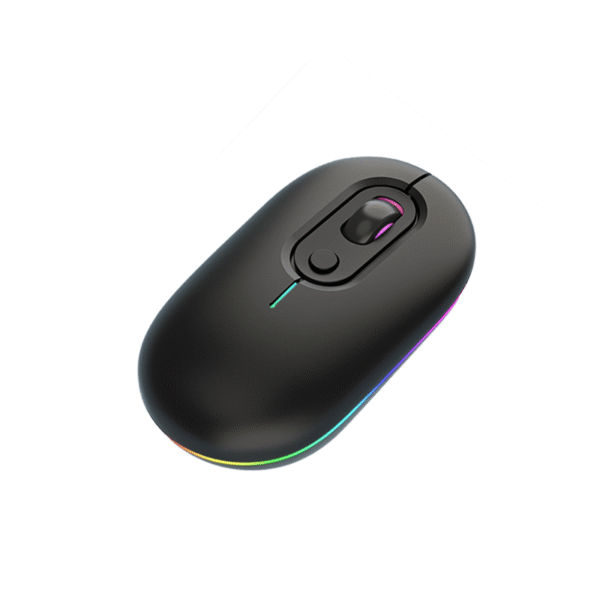 Black dual mode Bluetooth and 2.4G wireless mouse WM03 - side view