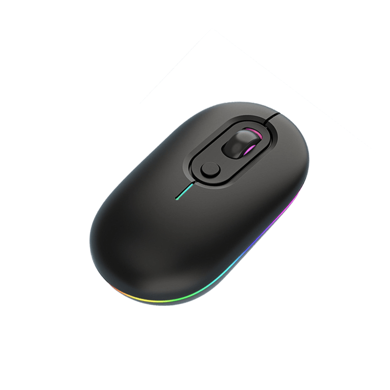 Black dual mode Bluetooth and 2.4G wireless mouse WM03 - side view