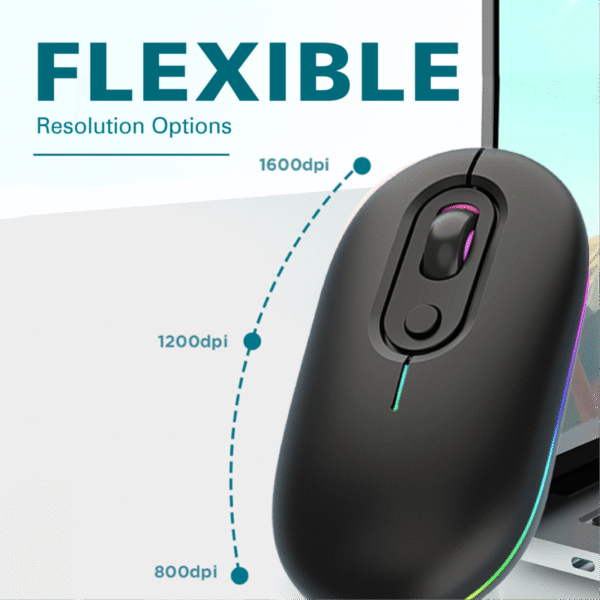 Black dual mode Bluetooth and 2.4G wireless mouse WM03 - flexible