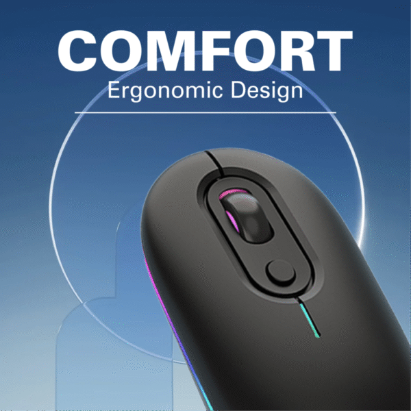 Black dual mode Bluetooth and 2.4G wireless mouse WM03 - comfort