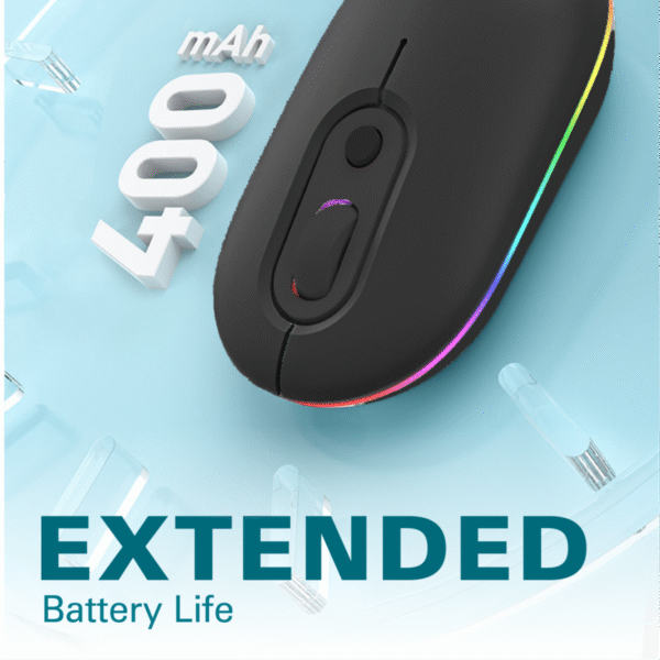 Black dual mode Bluetooth and 2.4G wireless mouse WM03 - extended