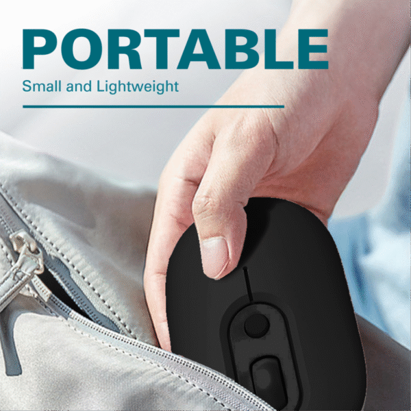 Black dual mode Bluetooth and 2.4G wireless mouse WM03 - portable