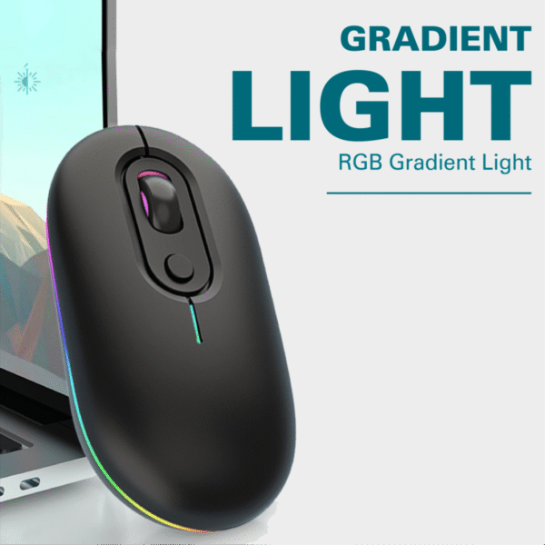 Black dual mode Bluetooth and 2.4G wireless mouse WM03 - light